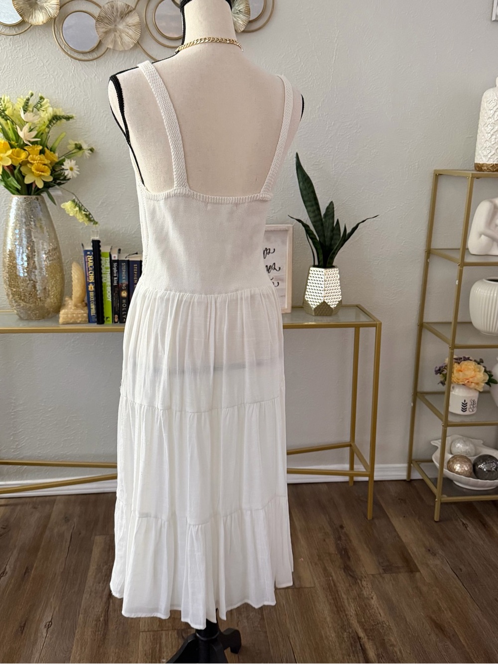 Forever 21 White Crochet-Accent Maxi Dress - Picture 3 of 4